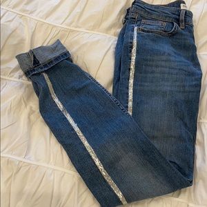 zara silver stripe jeans